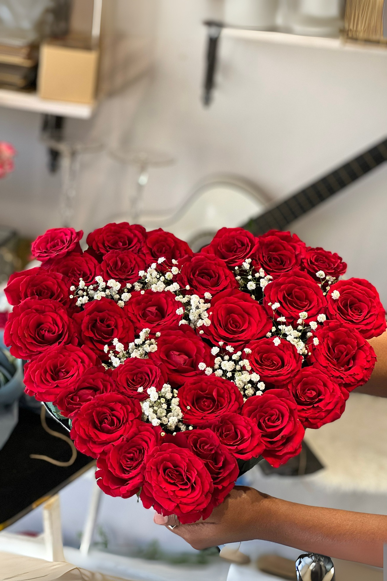 ورد على شكل قلب